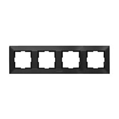 Рамка четырехместная Panasonic Arkedia Slim горизонтальная черная - фото