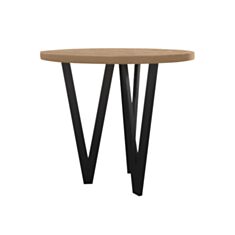 Стол обеденный Металл-Дизайн Ви-3 80 см дуб античный/черный - фото