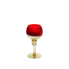 Підсвічник скляний BonaDi 527-732 20 см червоний з золотом - фото