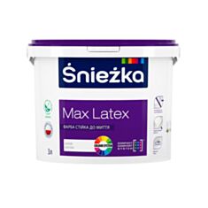 Інтер'єрна фарба латексна Sniezka Max Latex біла 3 л - фото