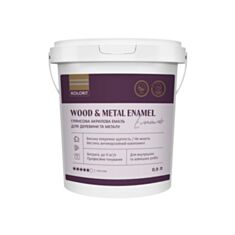 Емаль акрилова Kolorit Wood and Metal Enamel для деревини та металу база А напівматова 0,9 л - фото
