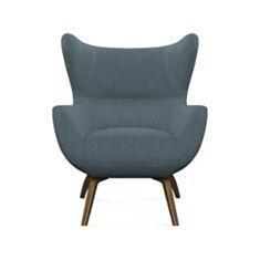 Кресло Челентано с деревянными ножками сизое - фото