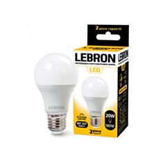Лампа світлодіодна Lebron LED L-A67 20W E27 4100K 1800Lm кут 240° - фото