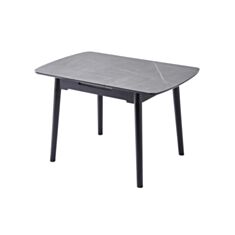 Стол обеденный раскладной Vetro TM-87-1 120*75 см ice grey/black - фото