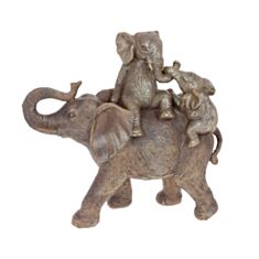Фігурка BonaDi SG37-844 Слониха з дітьми 32 см беж - фото