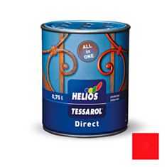Емаль антикорозійна Helios Tessarol Direct 3 в 1 червона 0,75 л - фото