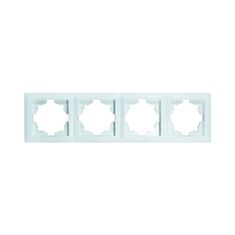 Рамка четырехместная Титан 88377 горизонтальная белая - фото
