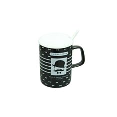 Чашка з кришкою і ложкою Olens "Джентельмен" 8016-6-1 360 мл - фото