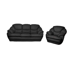Комплект мягкой мебели Milan черный - фото