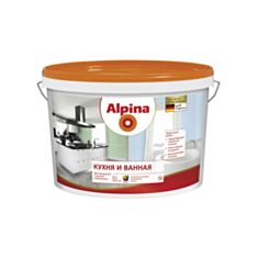 Краска вододисперсионная для кухни и ванной Alpina Классическая B1 белая 1 л - фото