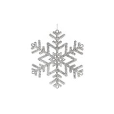 Набор украшений елочных снежинка БД 787-105 4 шт 10 см, серебряная - фото