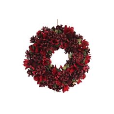 Вінок новорічний з декором з ягід і червоних квітів BonaDi 743-272 - фото