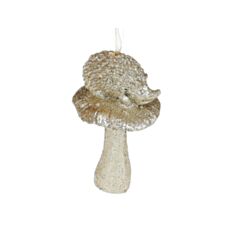 Игрушка на елку Ёжик с грибом BonaDi 829-337 7 см шампань - фото