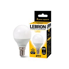 Лампа світлодіодна Lebron LED L-G45 4W E14 4100K 320Lm кут 240° - фото
