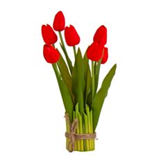Декоративний букет тюльпанів Elisey 8921-025 33 см червоний - фото