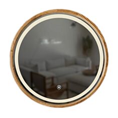 Зеркало Luxury Wood Perfection SLIM LED сенсор ясень темный 60 см - фото