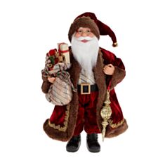 Новорічна іграшка Санта з подарунками BonaDi 845-255 40 см червона - фото