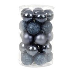 Набор елочных шаров BonaDi 147-923 3 см 25 шт синий - фото