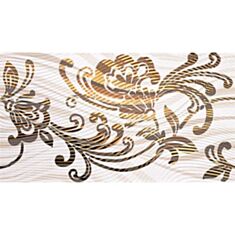 Плитка Supergres Tresor Neige Ondine Fiore декор 25*45 см світло-бежева - фото