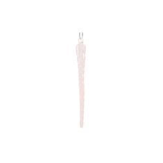 Ялинкова іграшка скляна бурулька з рожевим глітером БД 118-398 14 см - фото