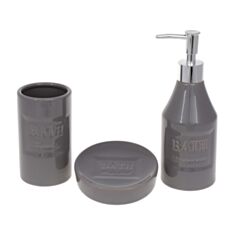 Набір аксесуарів для ванної BonaDi 851-305 Bath 3 шт сірий - фото