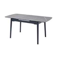 Стол обеденный раскладной Vetro TM-76 160*80 см petra grey/black - фото
