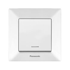 Выключатель одноклавишный Panasonic Arkedia Slim с подсветкой белый - фото