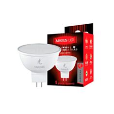 Лампа светодиодная Maxus LED 1-LED-401 MR16 5W 3000K 220V GU5.3 AP - фото