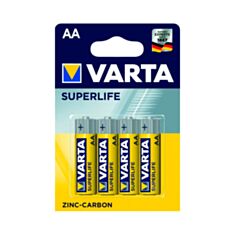 Батарейка Varta SuperLife R6 AA Zinc-Carbon 1,5V 4 шт - фото