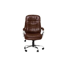 Кресло для руководителя Richman Валенсия Хром М-1 Титан темно-коричневое - фото