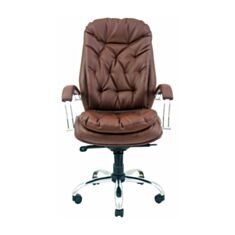 Кресло для руководителей Richman Венеция хром коричневое - фото