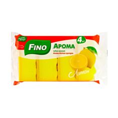 Губки кухонні Fino 0426CD Спецефект аромат Лимон 4 шт - фото