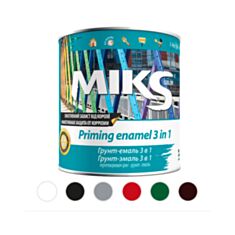 Грунт-емаль антикорозійна Miks Color 3 в 1 зелена 0,8 кг - фото