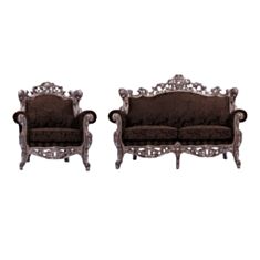 Комплект мягкой мебели Луара коричневый - фото