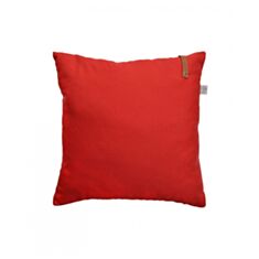 Подушка декоративна Прованс Scarlet з шкіряним декором 45*45 червона - фото