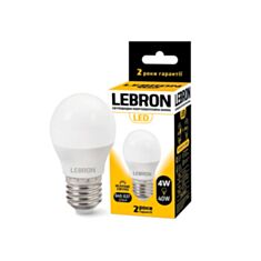Лампа світлодіодна Lebron LED L-G45 4W E27 4100K 320Lm кут 240° - фото