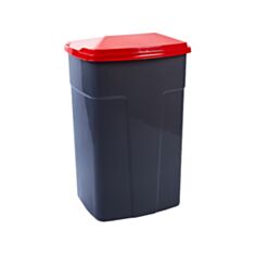 Бак мусорный Алеана 90 л темно-серый/красный - фото