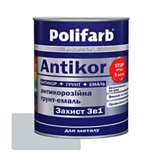 Емаль Polifarb Захист 3 в 1 Antikor світло-сіра 0,9 кг - фото