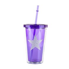 Склянка Elisey 005RH з кришкою 15*10 см фіолетова - фото