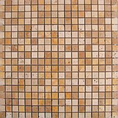 Мозаїка Dune Mosaico Travertino Dados 30,5*30,5 см темно-бежева - фото