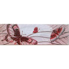 Плитка Арт Керама София бабочка 116 фриз 5,7*20 см розовая - фото