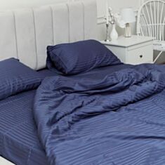 Комплект постельного белья Na Khmari cтрайп-сатин премиум Iced Blue 160*220 см - фото