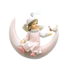 Іграшка на ялинку дівчинка на місяці БД 707-188 8см рожева - фото