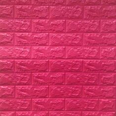 Панель 3D Sticker Wall самоклеющаяся темно-розовая 700*700 мм - фото