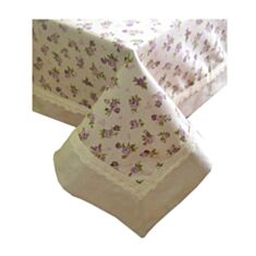 Скатерть Прованс Lilac Rose с кантом и кружевом 140*140 см - фото