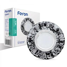 Светильник точечный Feron CD831 MR16 с LED подсветкой серебро-черный - фото