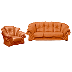 Комплект м'яких меблів Loretta помаранчевий - фото