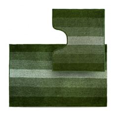 Набір килимків для ванної та туалету Dariana Махрамат темно-зелений - фото