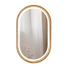 Зеркало Luxury Wood Freedom SLIM с LED подсветкой ясень темный 45*75 см - фото