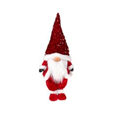 Іграшка новорічна м'яка Гном з паєтками BonaDi 877-094 55 см червона - фото